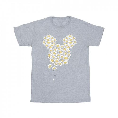 Mickey mouse Мужская хлопковая футболка с изображением головы ромашки