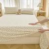 Комплект простыней из стираного хлопка Односпальный/Двуспальный/Кинг-сайз Мультяшный стиль Простыни для детей Принт с кроликами Мягкие простыни Двуспальная кровать