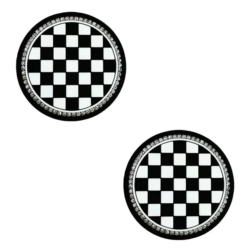 2 шт. камелия Автомобильные подставки для подстаканников Силиконовые Противоскользящие Блестящие Хрустальные Подставки для напитков Автомобильный коврик для стакана