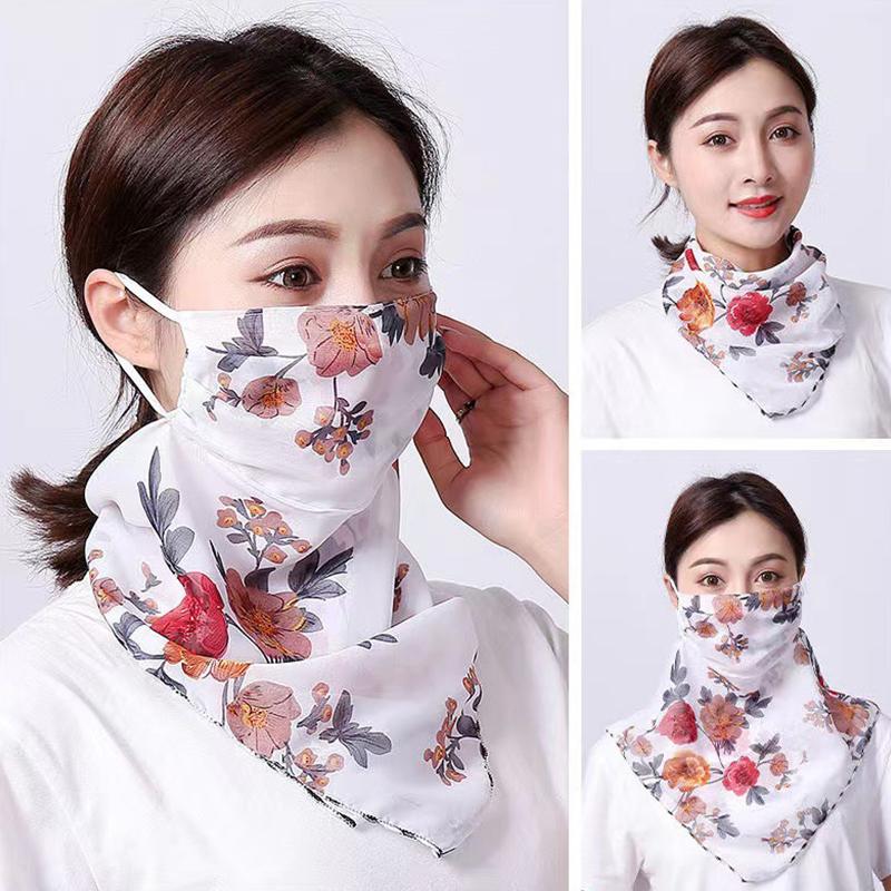 Outdoor Windproof Dustproof Breathable Scarf Mask Triangular Silk Scarf For Woman