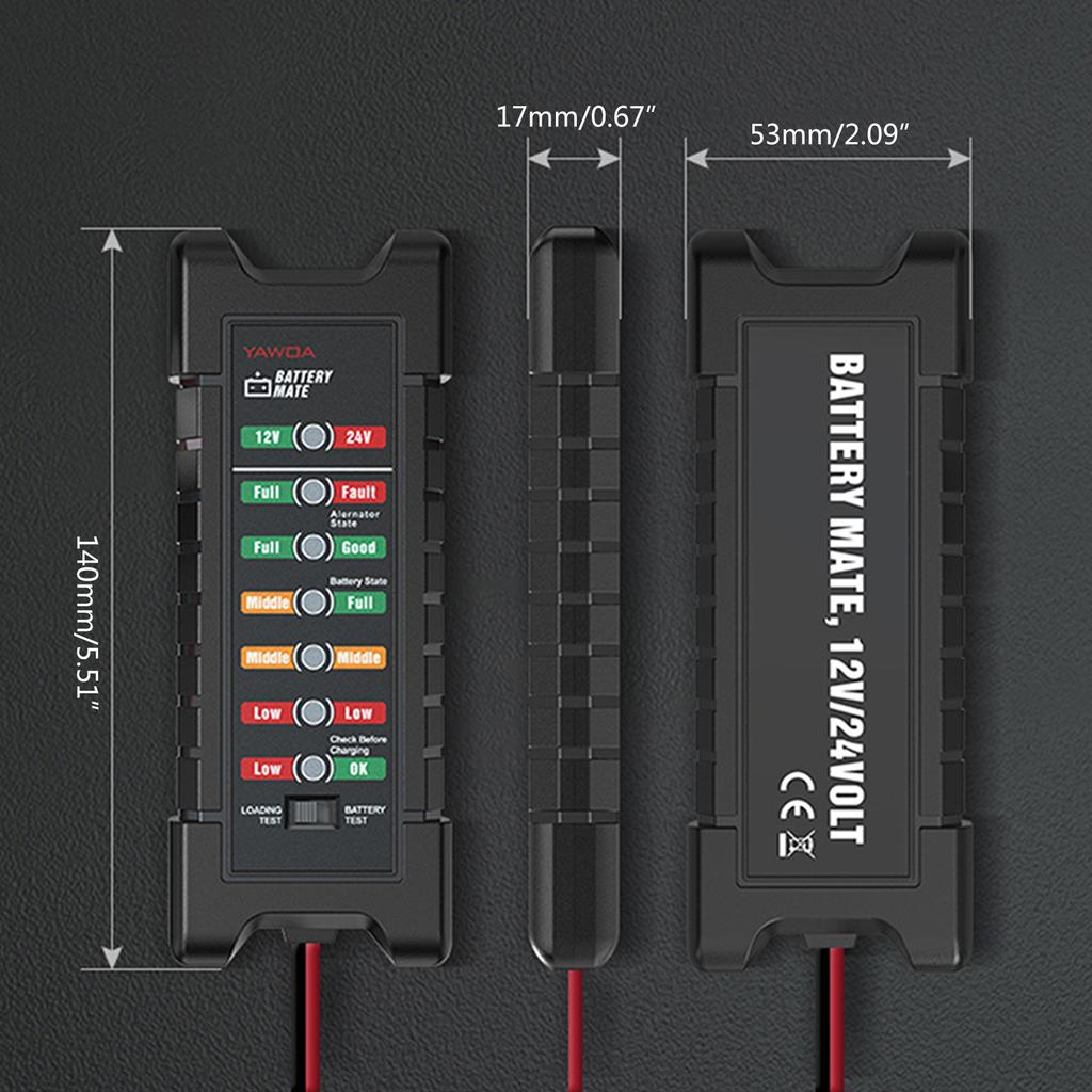Automotive Cranking Charging Circuit Tester 12- Circuit Detector Car Battery Diagnostic Tool Vehicle Battery Analyzer