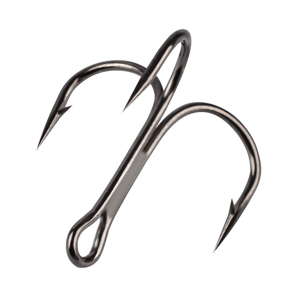50PCS/Set Durable Sharpened Barbed Hooks Treble Jig Fishing Tackle Fishhooks High Carbon Steel
