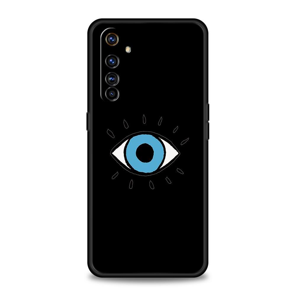 Чехол для телефона с принтом Синий Глаз Удачи и Сглаза Для Realme 10 9 8 5G 7 6 GT2 Pro Plus 9i 8i C21 C11 C25 C35 GT Neo 2 3 3T Черный Чехол