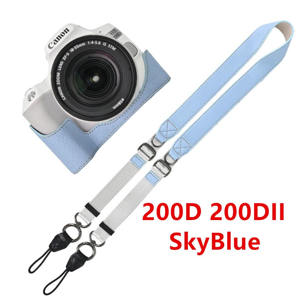 Получехол для камеры из ПУ кожи личи для Canon EOS R50V R50 R100 R8 R10 R5 R5II R6 R6II 200D 200DII SX70HS, чехол с плечевым ремнем