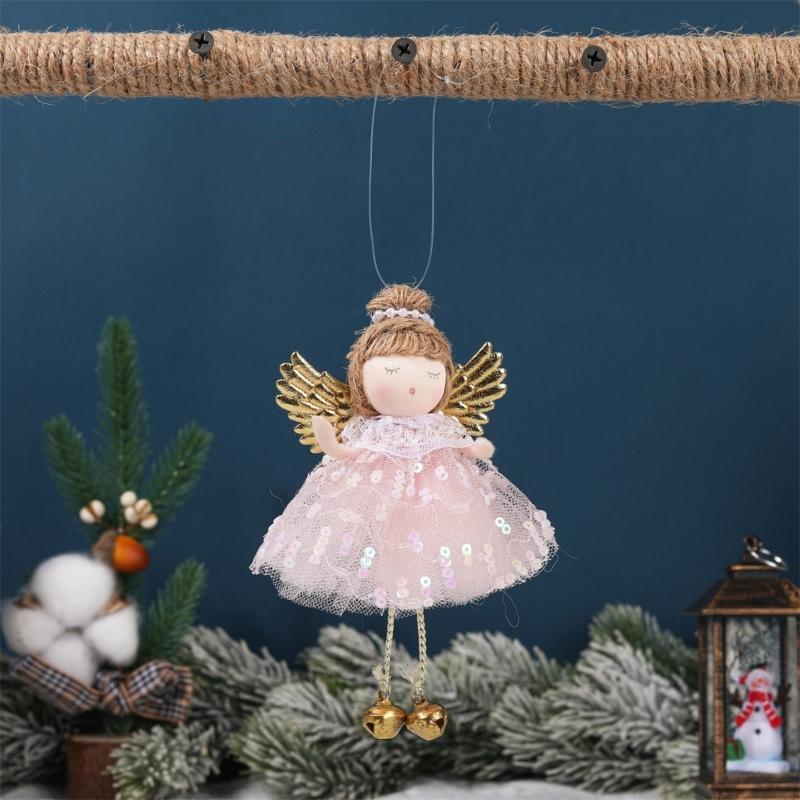 Festival Cloth Angel Hanging Doll Decoration Soft Edges Easy Install Holiday Wedding Birthday Party Decorative Accent