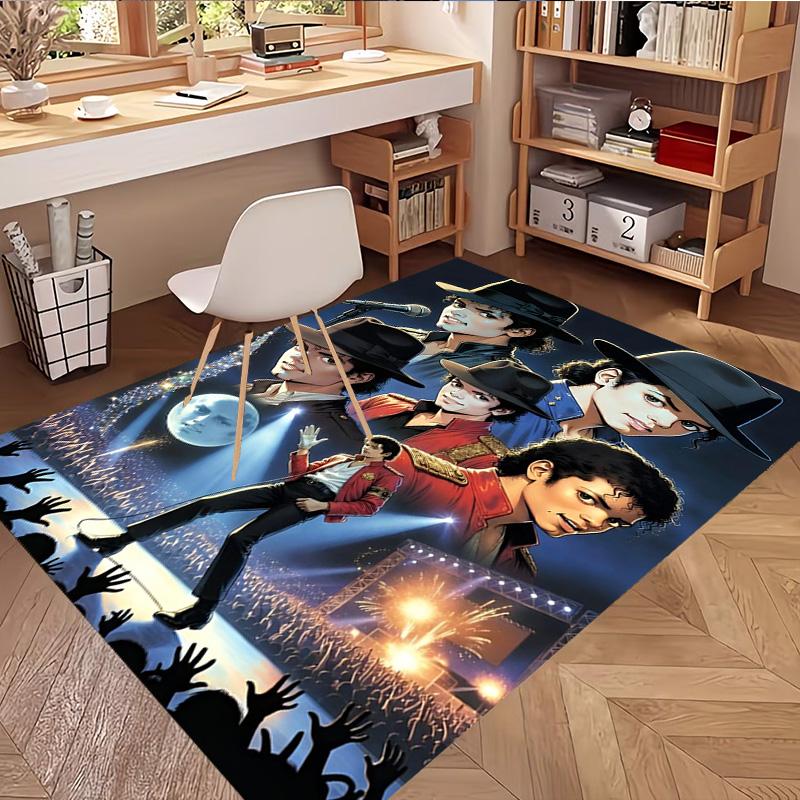 Michael Jackson Print Rug, Washable Floor Carpet, For Entryway Dorm Laundry Room Office Study, Home Decor Birthday Christmas Gift