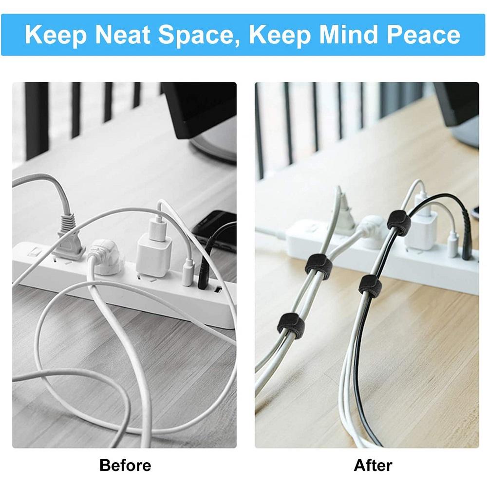 Cable Organizer Wire Winder Holder for Earphone Headphone Mouse Cord Aux USB Cable Management Wire Ties Cable Protector 20Pcs