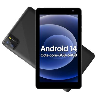 Планшет BAKEN Android 14 Планшет Android 8 ГБ ОЗУ 64 ГБ 5G Двойной Bluetooth Сертификация GMS 7-дюймовый Выпуск, 7-дюймовая модель Wi-Fi, + ПЗУ, Восьмиядерный