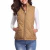 2022 Women's Fashion Quilted Cotton Vest with Zipper Pockets and Stand-Up Collar