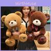 Plaid Bow Teddy Bear Plush Toy Cartoon Love Card Girl Valentine Day Dolls Gifts