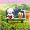 Cute Cartoon Dog Flower Bench Reading Scene Model Ornament For Shooting Props
