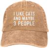 2020 Best Selling I Like Cats Maybe 3 People HatCat Lover Adjustable Baseball Cap Unisex Washable Cotton Trucker Cap Dad Hat