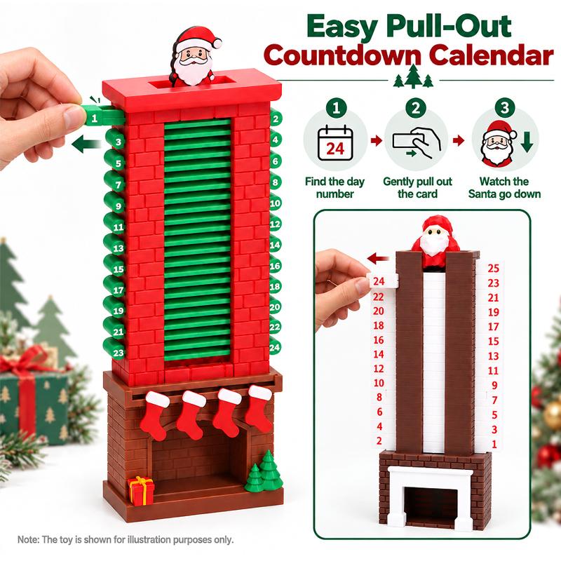 Santa Claus Chimney 11-day Countdown Calendar Socks Wooden Christmas Calendar Desktop Ornaments Home Party Fun Supplies Gift