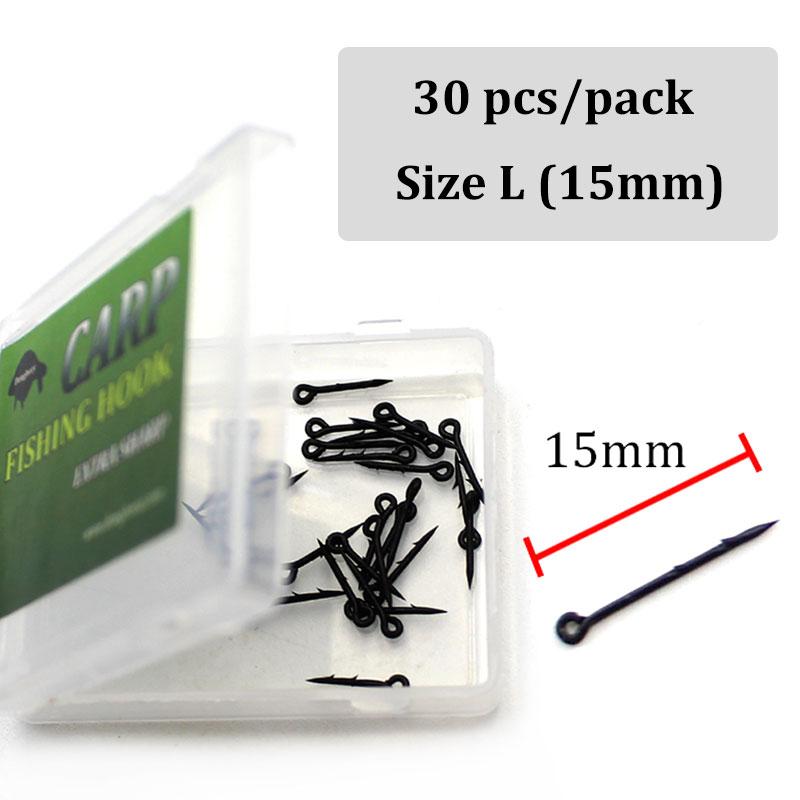 30PCS Boilie Screw Peg with Ring Swivel D-Rig Chod Rig Terminal Tackle Bait Holder Screw Carp Fishing Accessories Matt Black