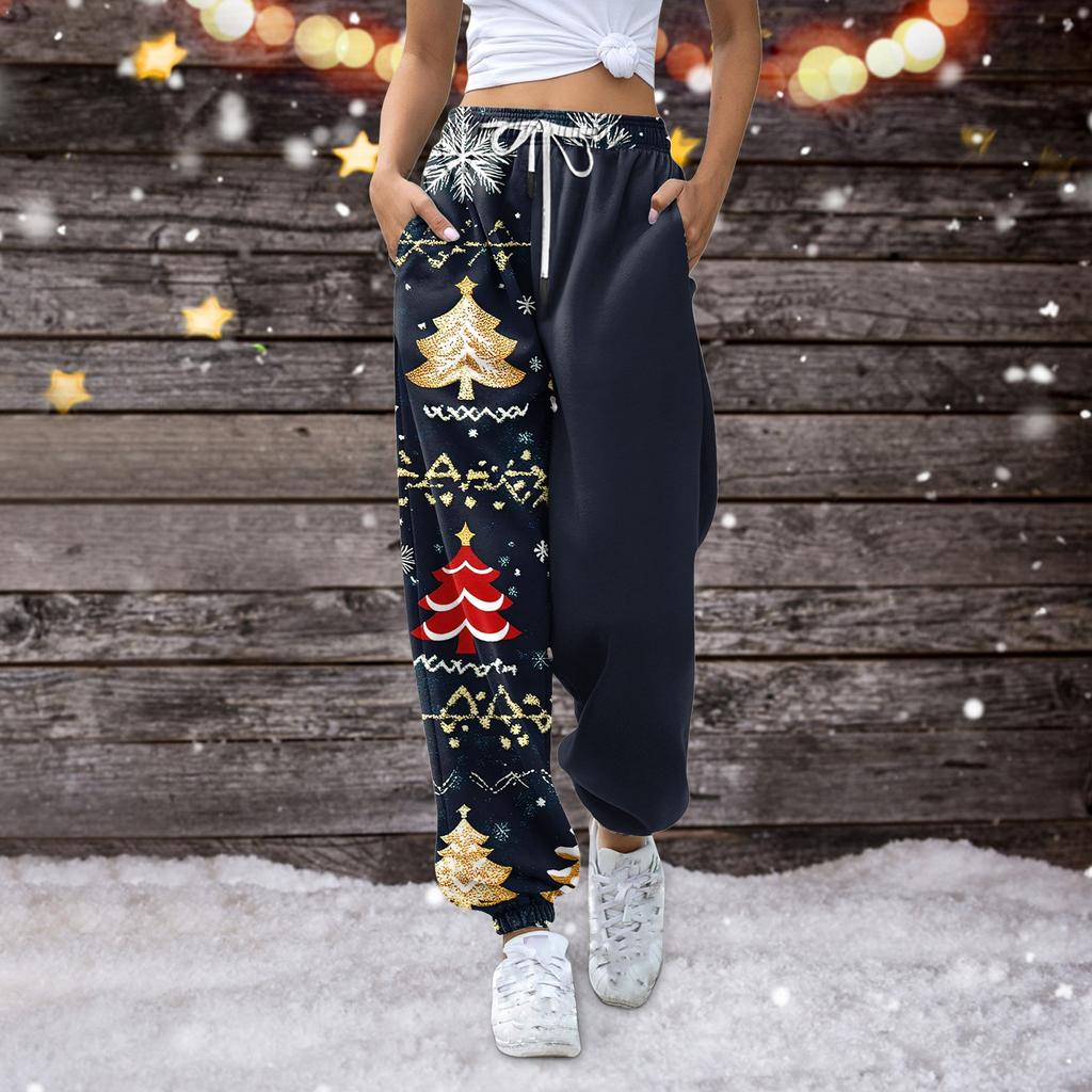 Women's Casual Fashion Sweatpants Christmas Printed Casual Pants