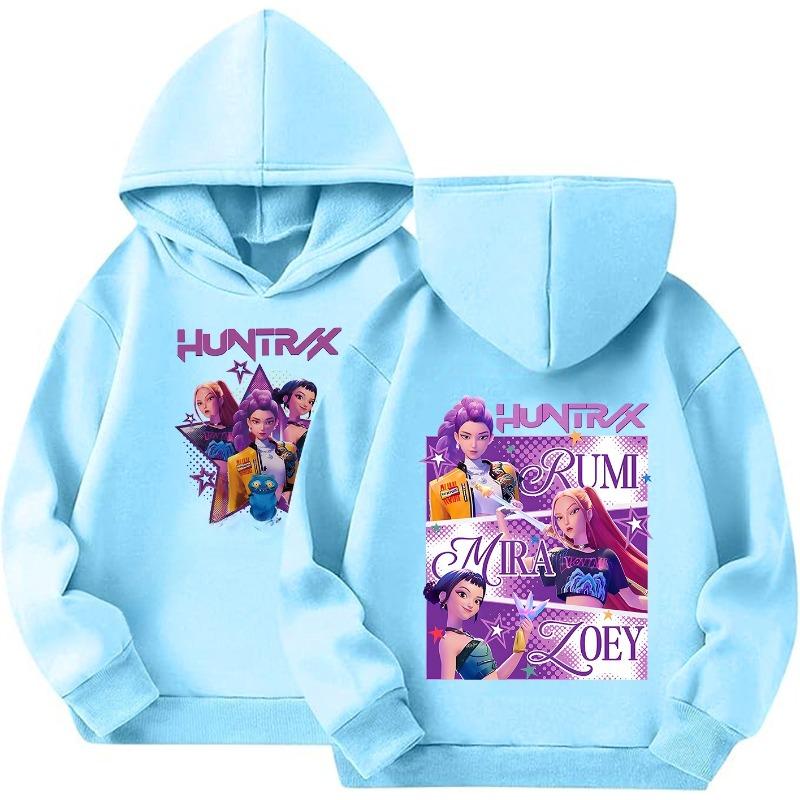 Толстовки и свитшоты для девочек KPop Охотники на демонов Свободная толстовка для девочек с принтом