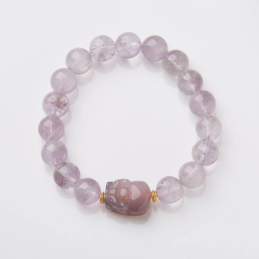 Nine Purple Fire Energy Bracelet Beads for Women, Amethyst, Purple Phantom Quartz, Natural Crystal, Decorative Bracelet, Jewelry