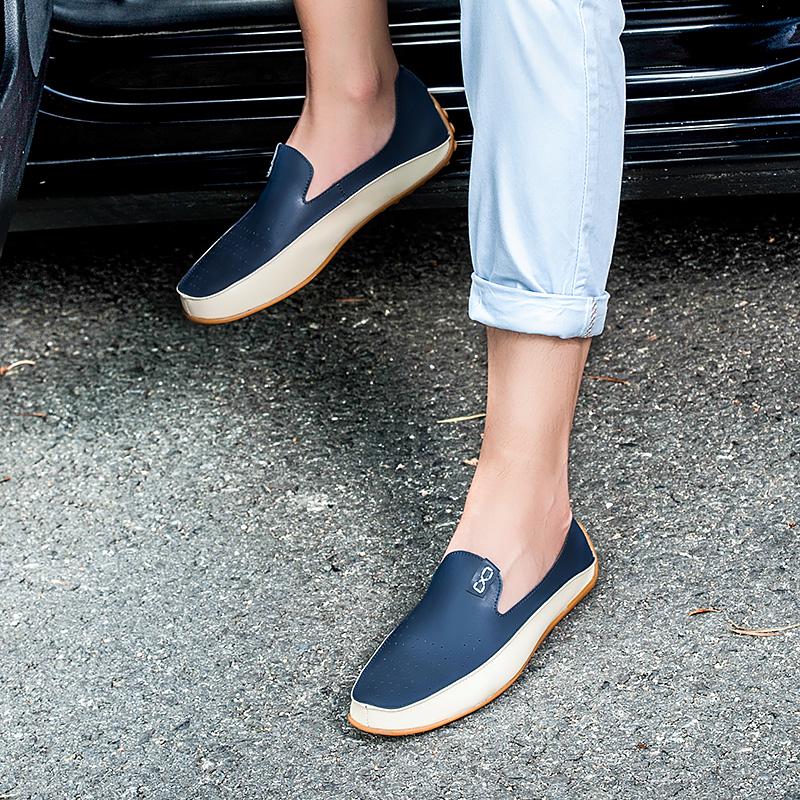 Fashion Hot Sale Italian Mens Boat Shoes Plus Size 47 Light Leather Mens Loafers Breathable Slip-on Casual Flats Men Driving Shoes Male