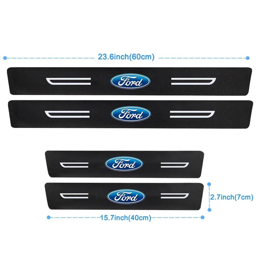 Новая автомобильная наклейка 2026 года для Ford, наклейки на порог двери автомобиля для защиты от царапин для Ford Mondeo Fiesta Focus Ranger S MAX Kuga Edge Roush