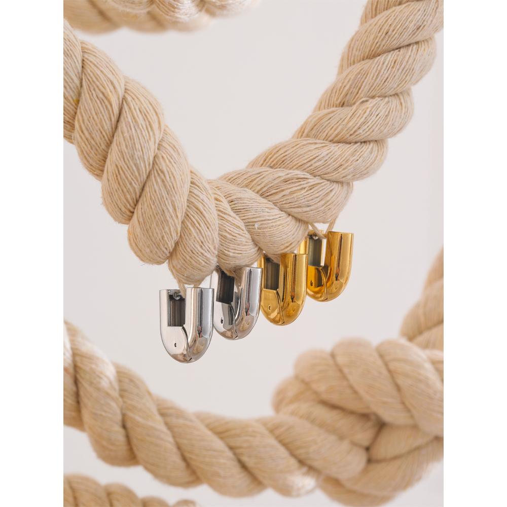 Eetit 2024 316L нержавеющая сталь глянцевый металл U-образной формы полые серьги-кольца 18K PVD покрытие текстура привлекательные ювелирные изделия водонепроницаемые