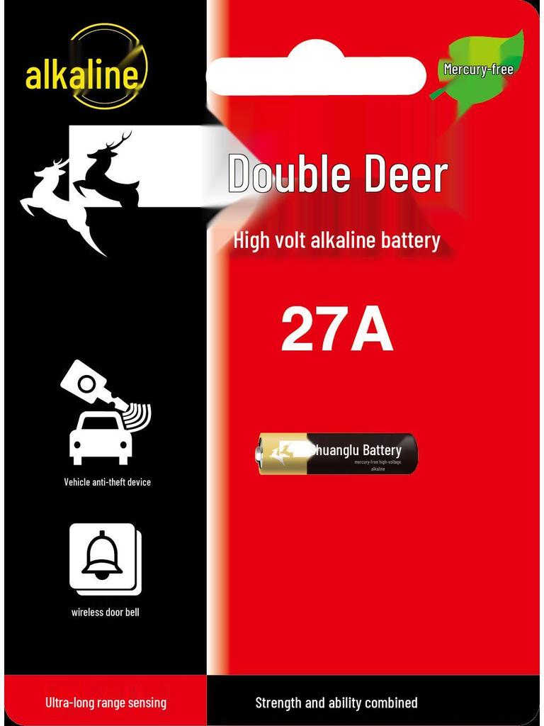 Double Deer 12V27A Alkaline Battery for Anti-Theft Devices & Wireless Doorbells