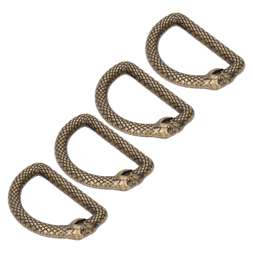 20Pcs Metal D Rings Snake Pattern Wear Resistant Metal Rings Buckle for DIY Belts Luggage Belts