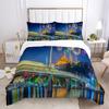 Красочный фейерверк пододеяльник 3D принт комплект постельного белья размер Queen город ночная сцена в фейерверках наволочки для детей взрослых декор