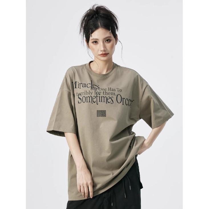 Футболка с короткими рукавами American Retro High Street, мужская футболка высокого качества Ruan Shuai Oumei, модная брендовая пара