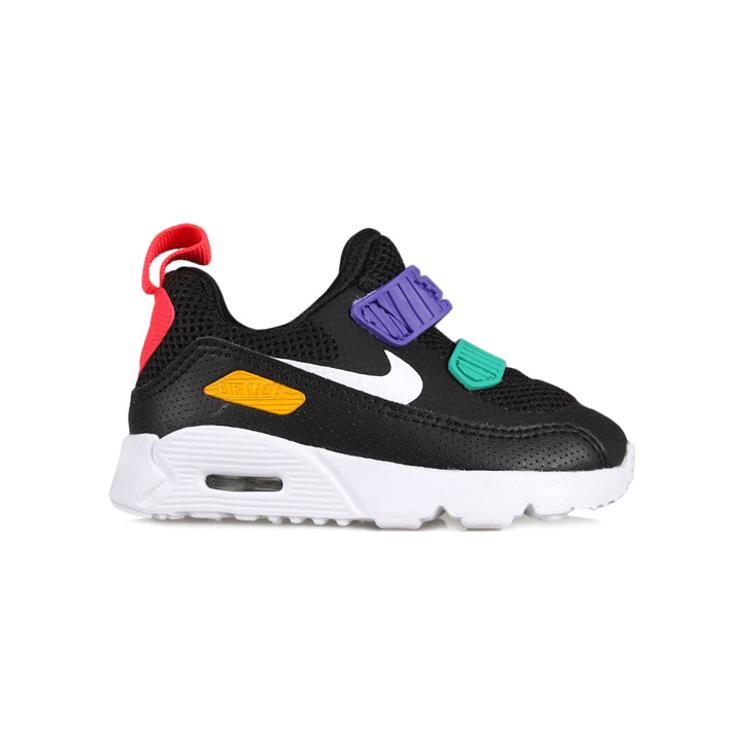 Nike Air Max 90 Амортизация Низкие Беговые Кроссовки Черно-Фиолетовые Для Младенцев И Малышей 881924-014