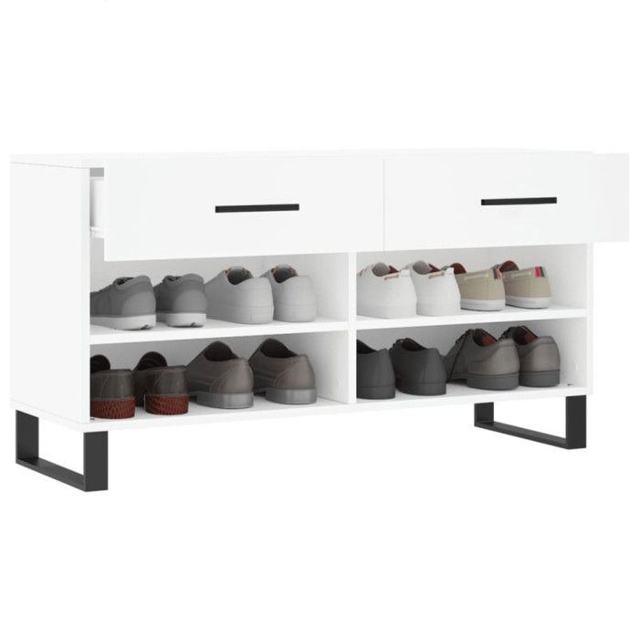 VidaXL Shoe Bench, Shoe Cabinet with 4 Shelves and Legs, Shoe Rack with 2 Drawers Living Room, Modern, 829764