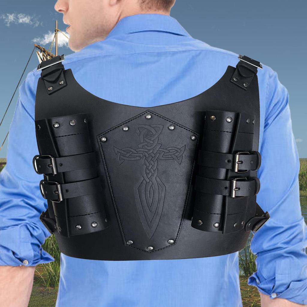 Back Sword Frog Adjustable Faux Leather for Cosplay Larp Stage Middle Ages Roman