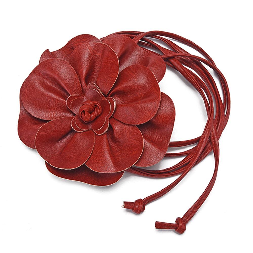 Модные ремни из ПУ кожи с цветочным шнурком, декоративные, роскошные, с цветочной цепочкой на талию, сделай сам, поясные ремни для юбок, джинсов, платьев, одежды