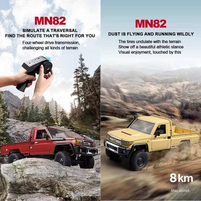 Новый 1:12 Устойчивая к падениям радиоуправляемая машина MN82 4WD ретро полномасштабная имитация внедорожника вездеход с дистанционным управлением пикап радиоуправляемый грузовик игрушка в подарок
