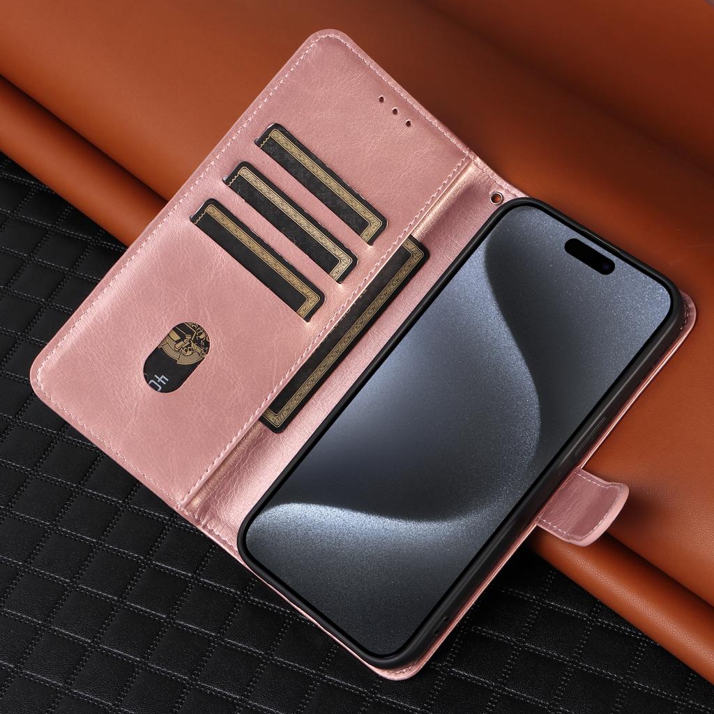 Чехол-клапан из искусственной кожи с кристаллами для iPhone 16e 16 15 14 13 12 11Pro Pro Max Plus Mini с кошельком, отделением для карт и функцией подставки