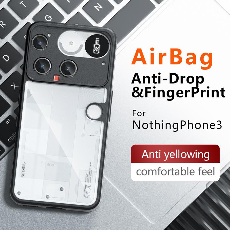 Противоударный матовый чехол с эффектом кожи для Nothing Phone 3, матовый ПК+ТПУ, защита от отпечатков пальцев, прозрачная крышка для NothingPhone (3)