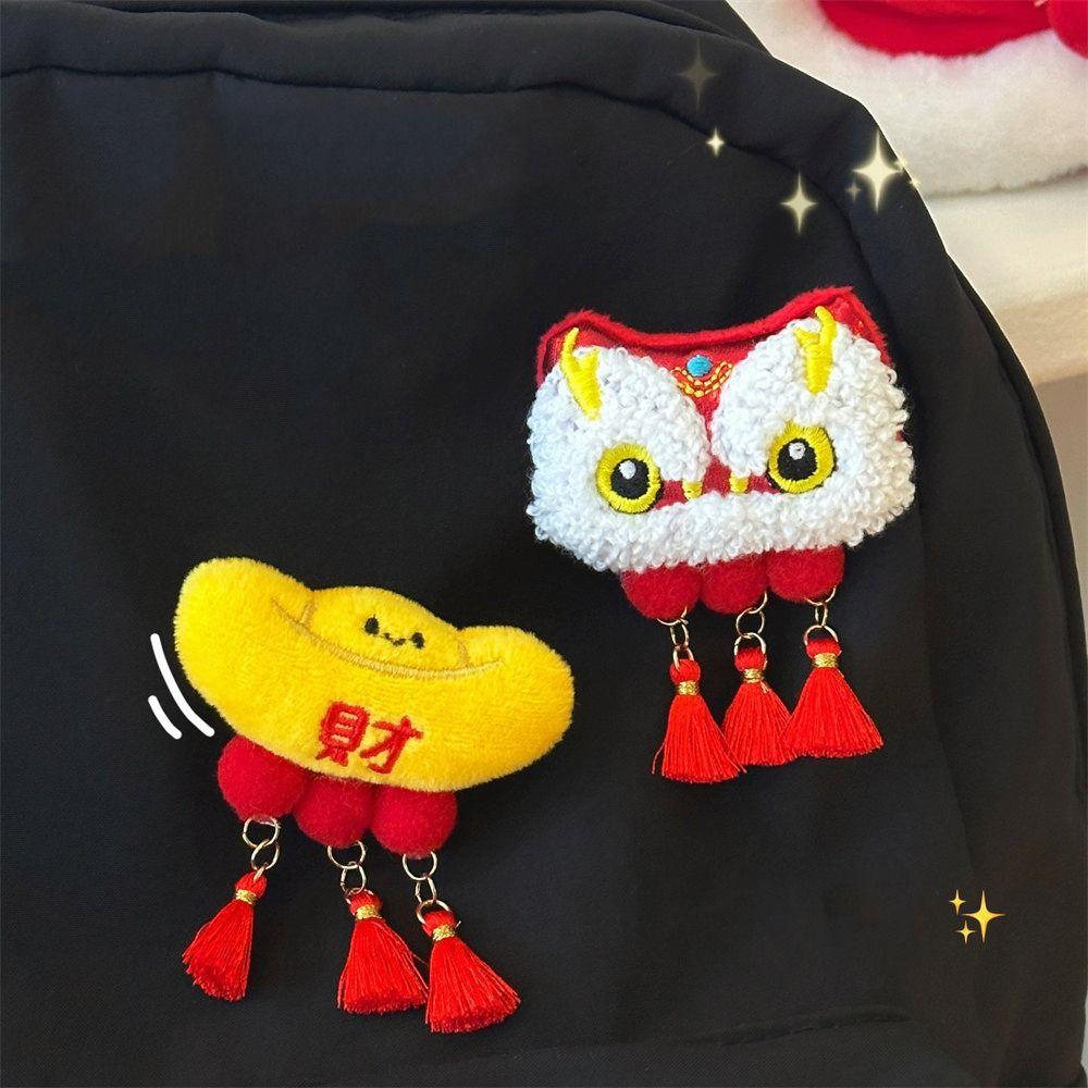 Lucky Spring Festival Pin Coin Chinese Style Pin Fashion Lion Dance Brooch  Party