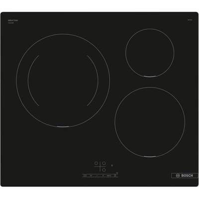 Индукционная варочная панель 60 см - BOSCH PUJ611BB5E SER4 Черный - 3 конфорки - Ш592xГ522 мм