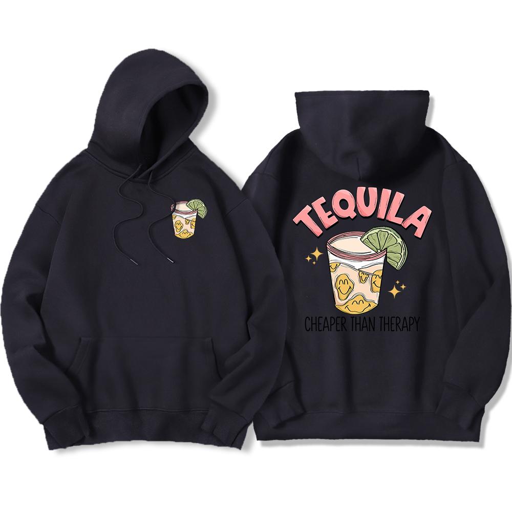 Tequila Cheaper Than Therapy Printed Men's Hoody Fashion Loose Sweatshirt Casual Fleece Soft Hooded Autumn warm oversize Tops