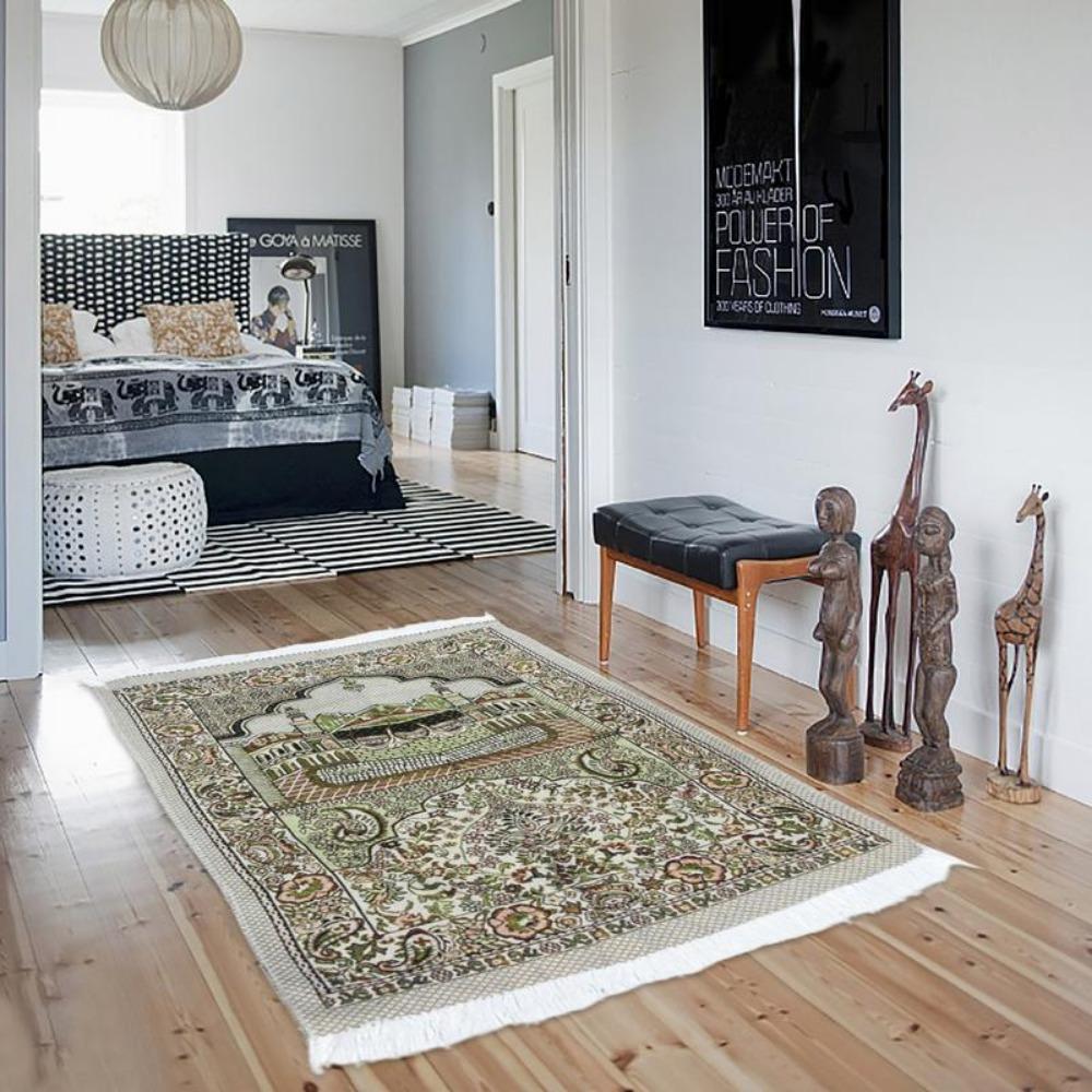 Ethnic Style Portable With Tassel Islamic Carpet Liturgical Mat Ramadan Mat Muslim Prayer Rug