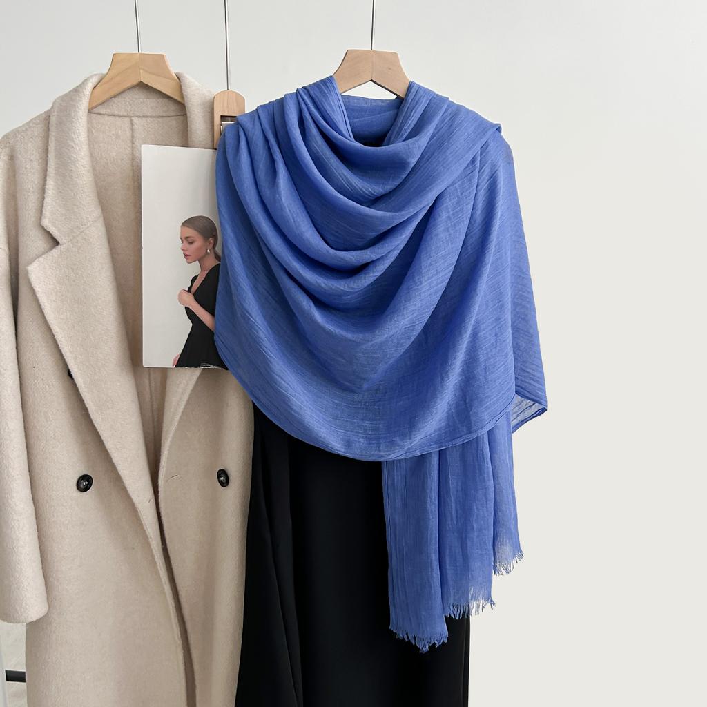 Cotton and Linen Scarf, Fashion, Literary Style, Solid Color, Linen Scarf, Women's Air-conditioned Room, Shawl, and Sunscreen Silk Scarf Outside.