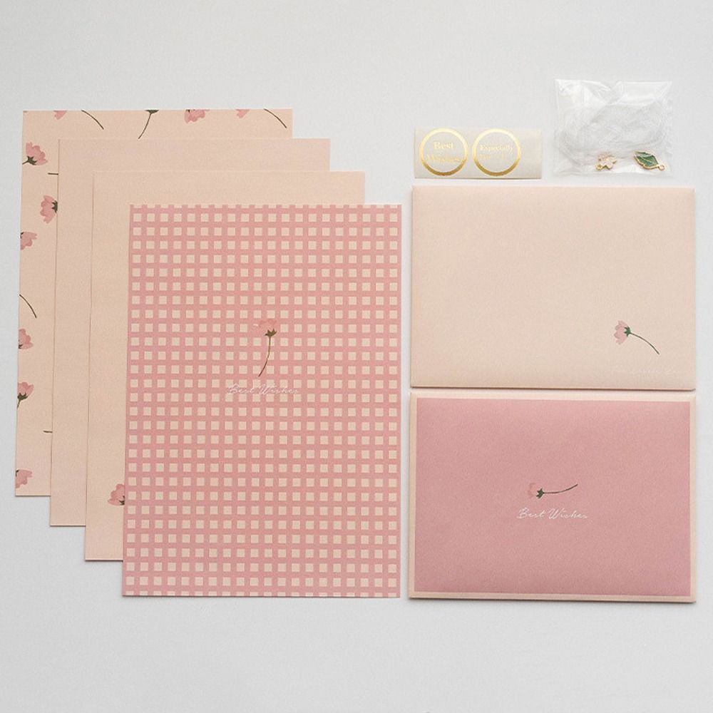 DIY Postcard Floral Envelopes Flowers Letter Writing Paper Holiday Wishes Letter Pads  Stationery