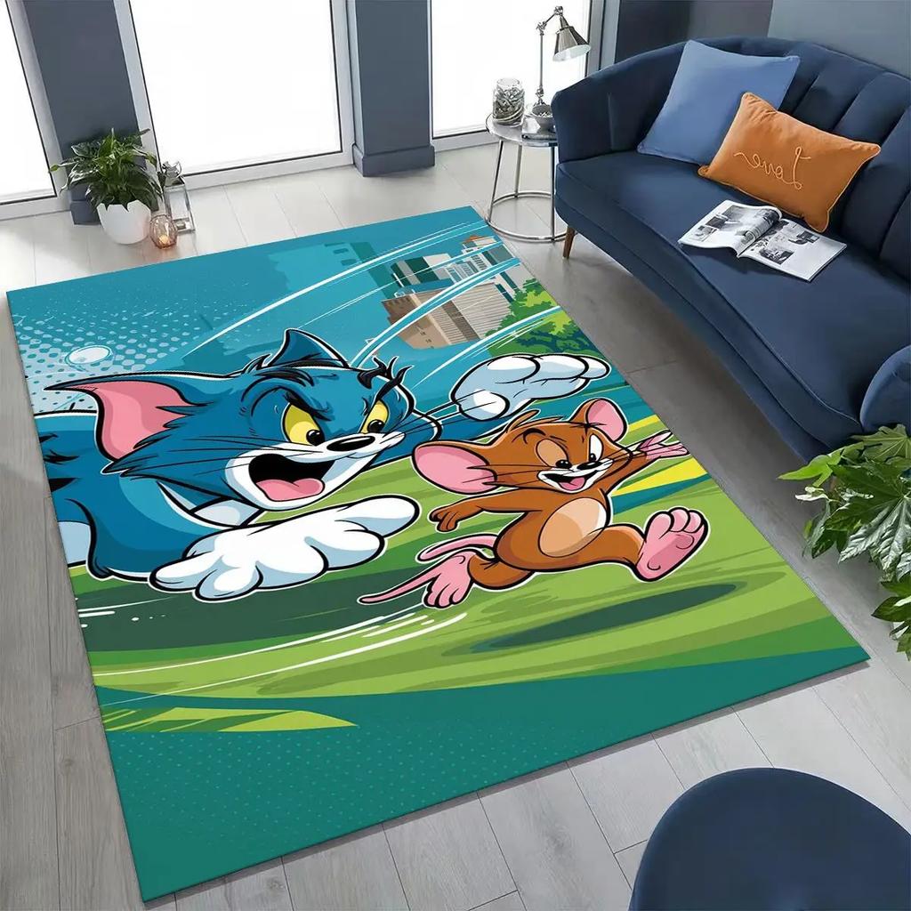 3D ковер с рисунком мультфильма Том и Джерри (Кот и Мышь) для спальни, гостиной, дивана, прихожей, большой нескользящий напольный коврик для детей