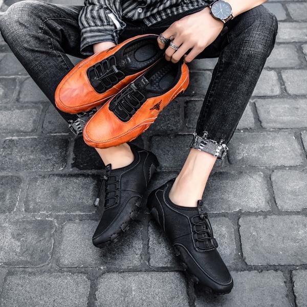 Mens Casual Leather Moccasins Shoes Flat Loafers Shoes Handmade Driving Dress Shoes