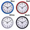 1 PC Round Bedroom Kitchen Silent Wall Clock Quartz Bell Sweep Second Movement