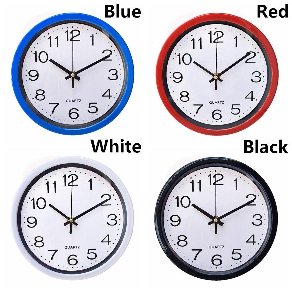 1 PC Round Bedroom Kitchen Silent Wall Clock Quartz Bell Sweep Second Movement