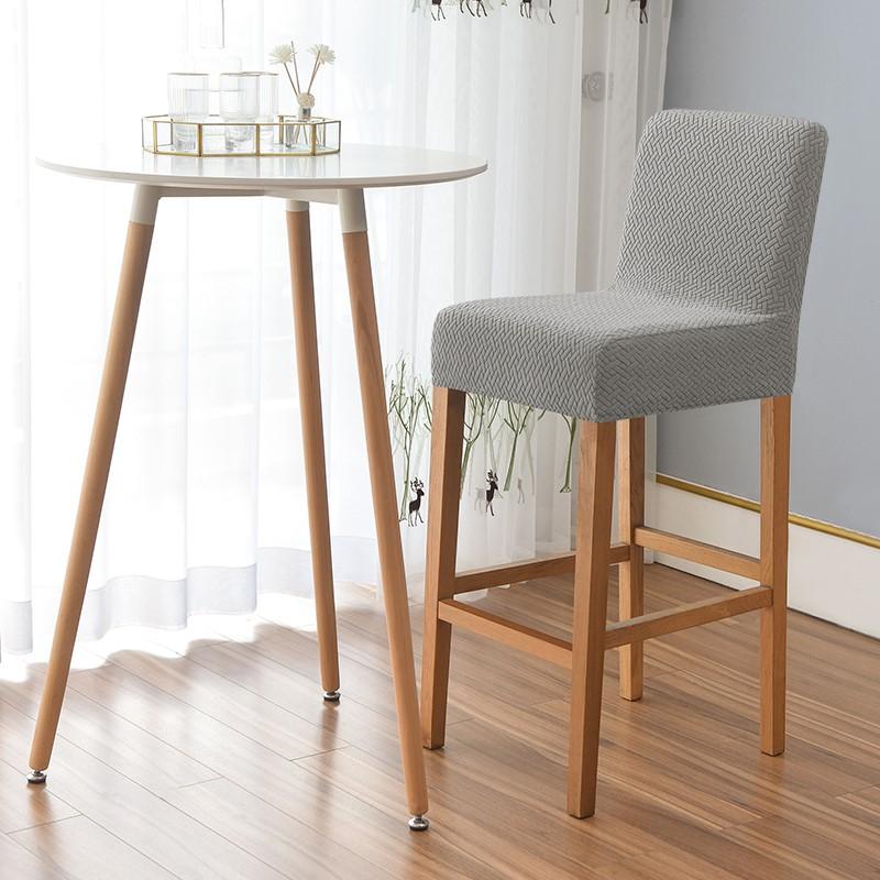 Elastic Bar Stool Cover Small Size Short Back Stretch Slipcover For Dining Room Kitchen Anti Slip Seat Protector