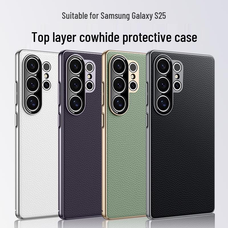 Оригинальный кожаный защитный чехол для Samsung Galaxy S25/S24 Ultra - Полное покрытие, Антиударная деловая обложка.