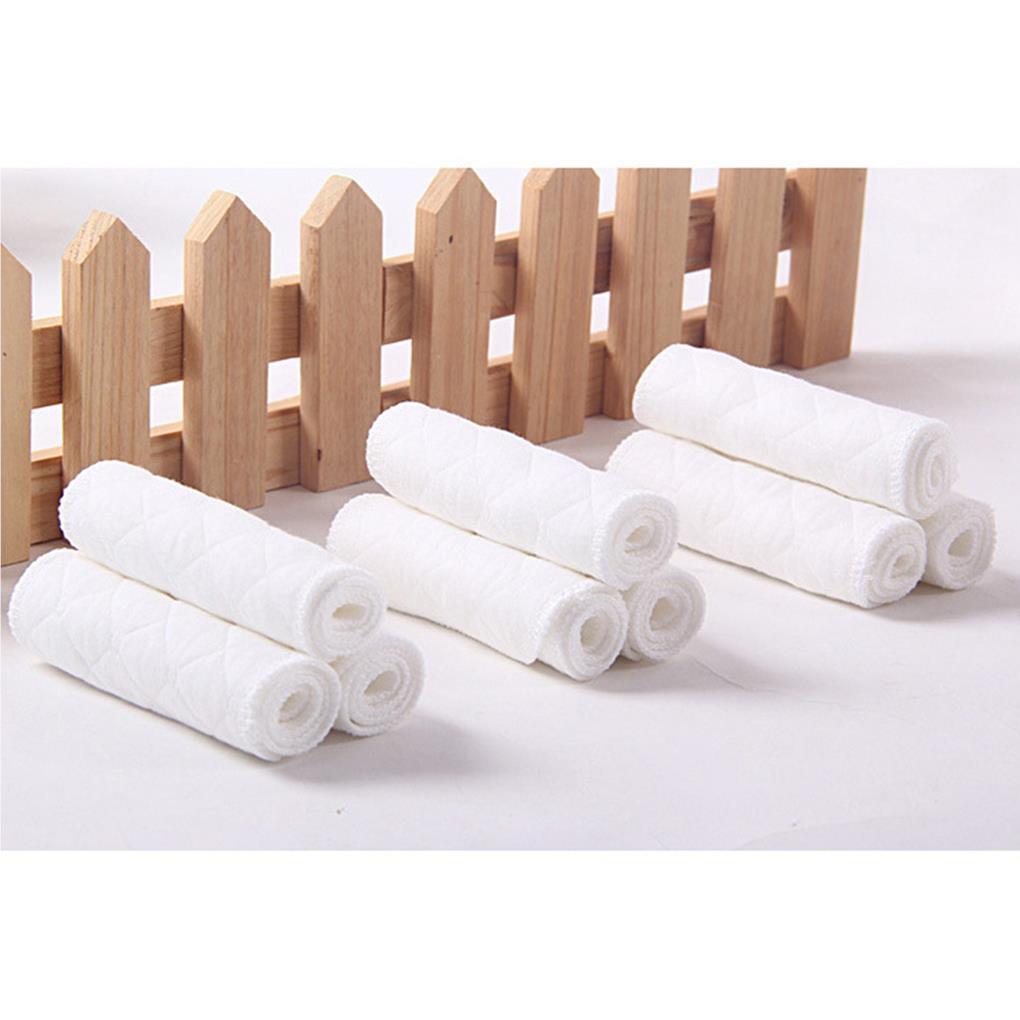 Pack of 10 Muslin Cloths Craftsmanship Supple To Skin-friendly Detachable Cotton Diaper Reusable No Leakage Baby Nappy