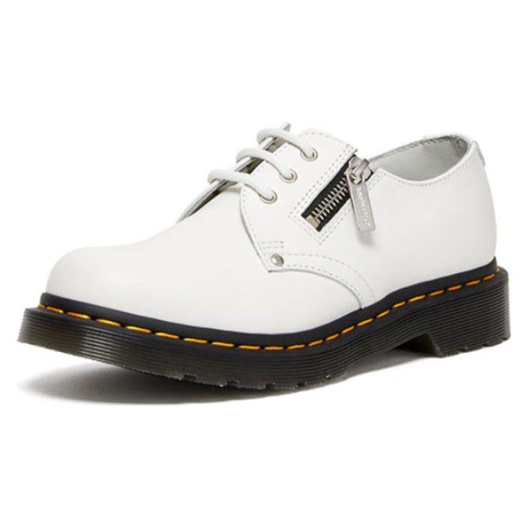 Dr. Martens Женские повседневные туфли из кожи с двумя молниями Белые 27633100