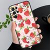 Phone Case For Samsung A17 A55 A16 A56 A35 A15 A53 A54 A33 A34 A25 A05S A52 A52S A07 A26 A06 Strawberry Cat Cartoon